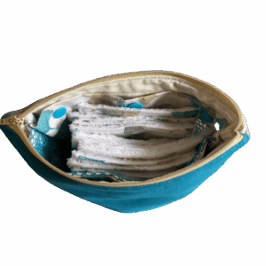 Pochette pour lingettes avec son filet de lavage intégré