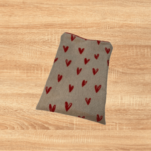 Pochette à livre molletonnée motif coeur