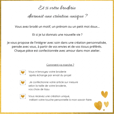 Texte d'accueil personnalisation broderie